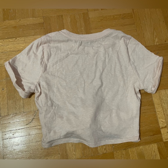 light pink, cropped, tied shirt - Picture 3 of 3